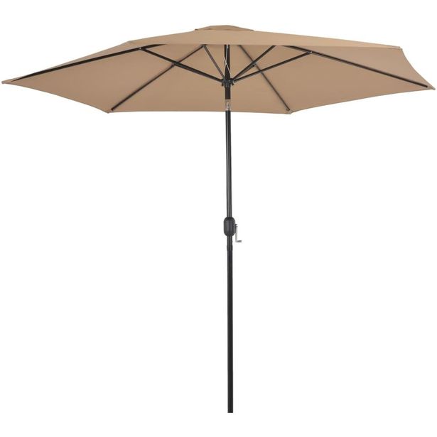 Aurinkovarjo metallirunko 300 cm harmaanruskea_1