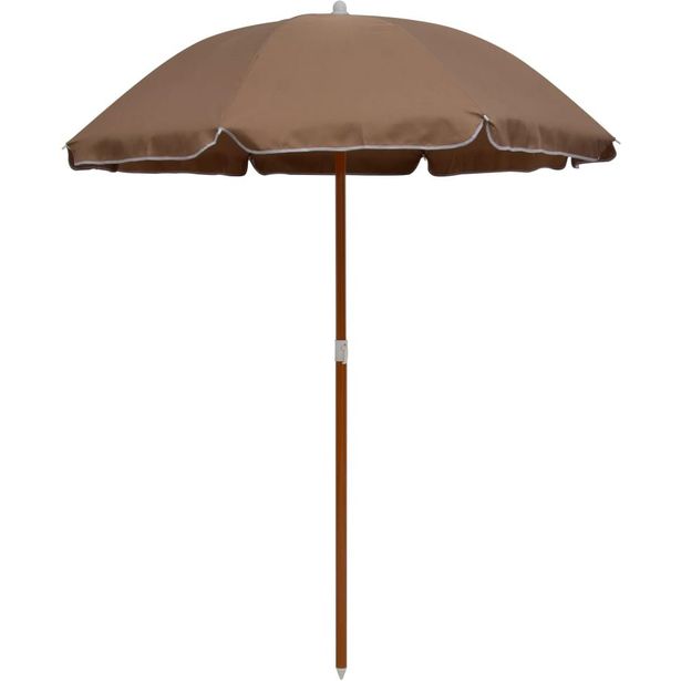 Aurinkovarjo terästanko 180 cm ruskeanharmaa_1