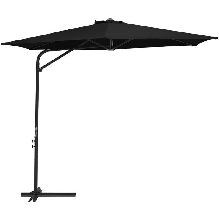 Aurinkovarjo terästanko 300 cm musta_1