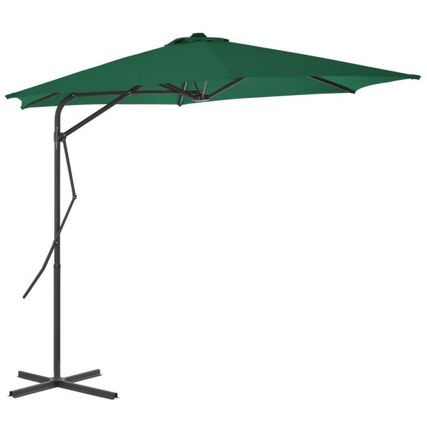 Aurinkovarjo terästanko 300 cm vihreä_1