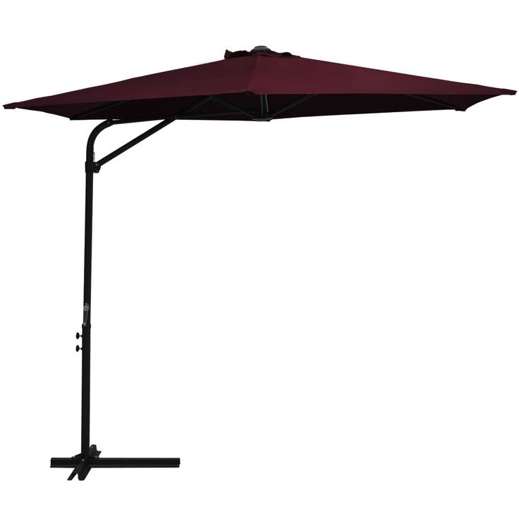 Aurinkovarjo terästanko 300 cm viininpunainen_1