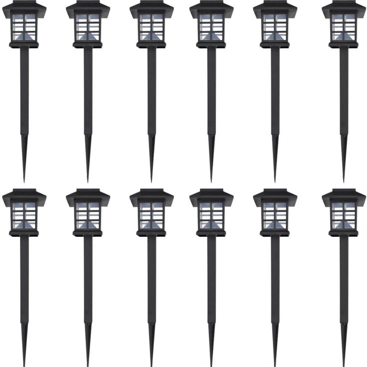 Aurinkovoimalla toimiva led ulkovalosarja 12kpl 8,6x8,6x38cm_1