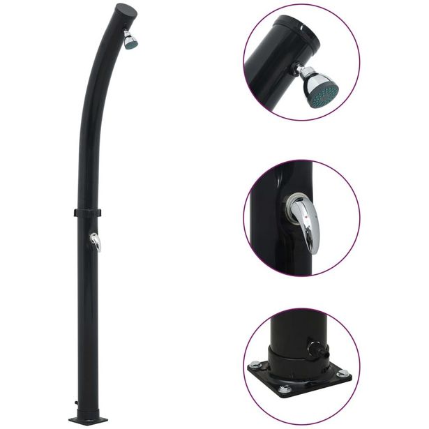 Aurinkovoimasuihku 214 cm 20 l musta_1