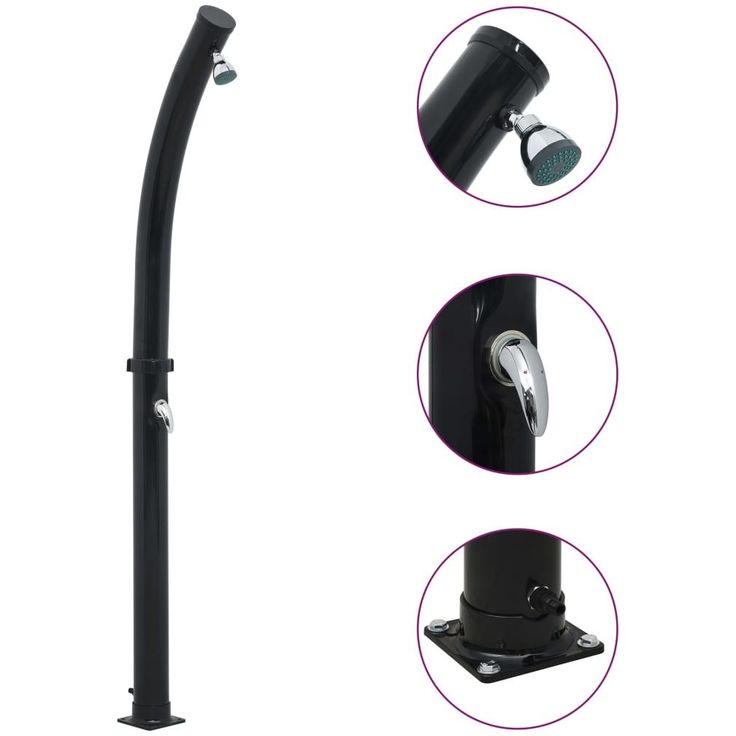 Aurinkovoimasuihku 214 cm 20 l musta_1