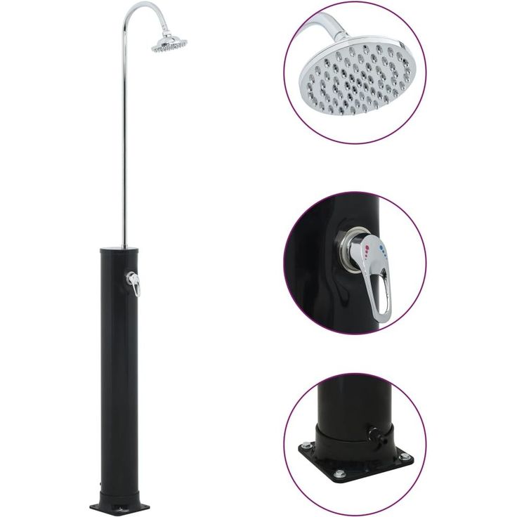 Aurinkovoimasuihku 214 cm 20l musta_1
