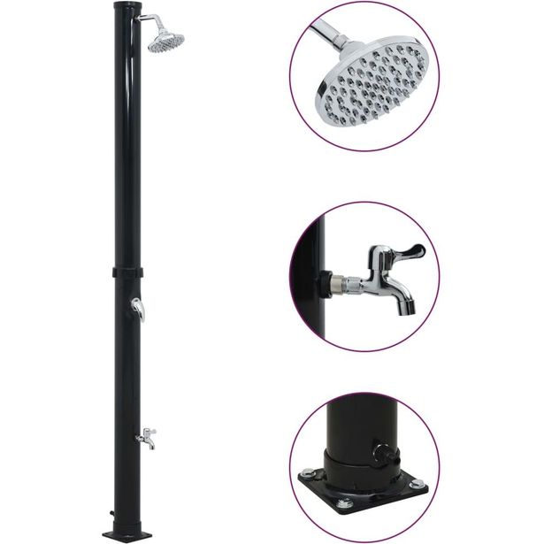 Aurinkovoimasuihku 220 cm 20 l musta_1