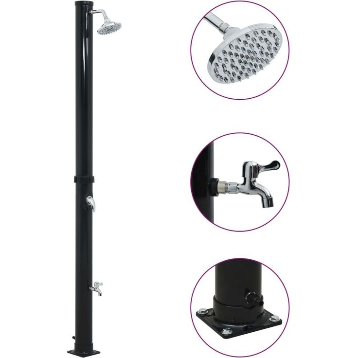 Aurinkovoimasuihku 220 cm 20 l musta_1