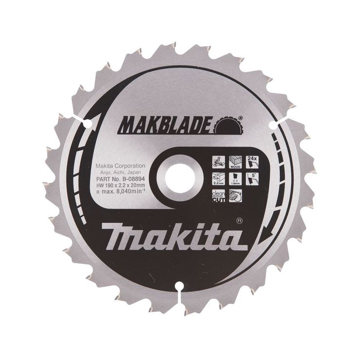 Pyörösahanterä Makita Makblade B-08894, 190x20x2.2mm, 24T