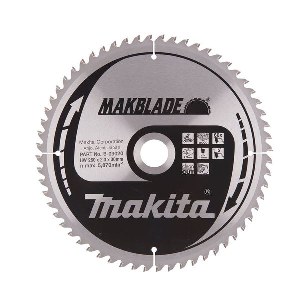 Pyörösahanterä Makita Makblade B-09020, 260x30x2.3mm, 60T
