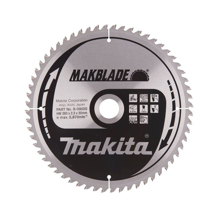 Pyörösahanterä Makita Makblade B-09020, 260x30x2.3mm, 60T