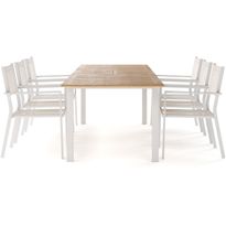 Ruokailuryhmä Las Vegas, jatkettava pöytä ja 6 Las Vegas käsinojatuolia