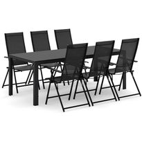 Ruokapöytä Siri, 205 cm, 6kpl Sanna ruokatuolia