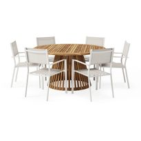 Ruokailuryhmä Lakenview pöytä, 6kpl Las Vegas käsinojatuolia