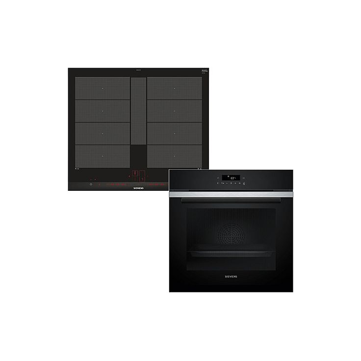 Uuni- ja induktiotasopaketti Siemens HB271ABS3 + ED651HSC1E, integroitava, teräs