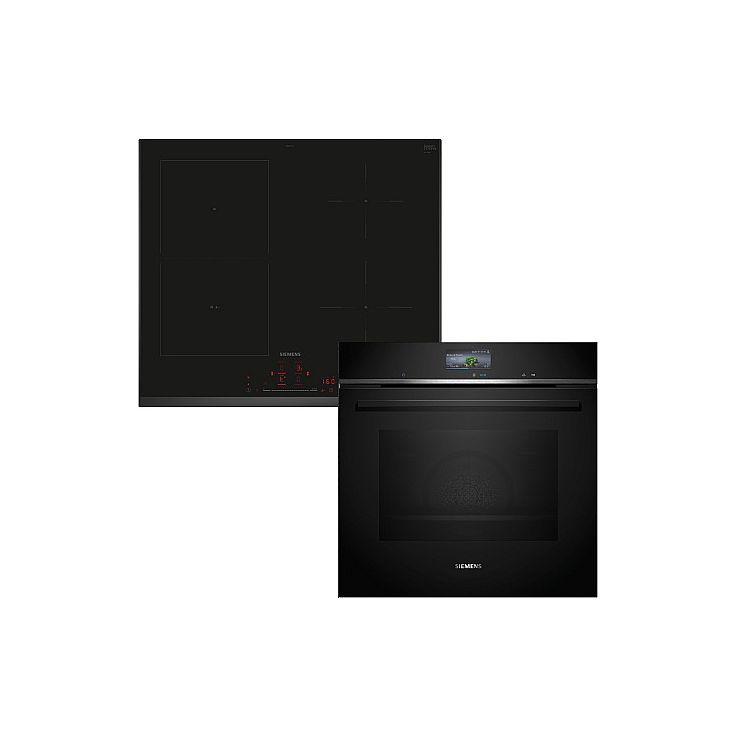 Uuni- ja induktiotasopaketti Siemens HB776G3B2S + ED651HSC1E, integroitava, musta