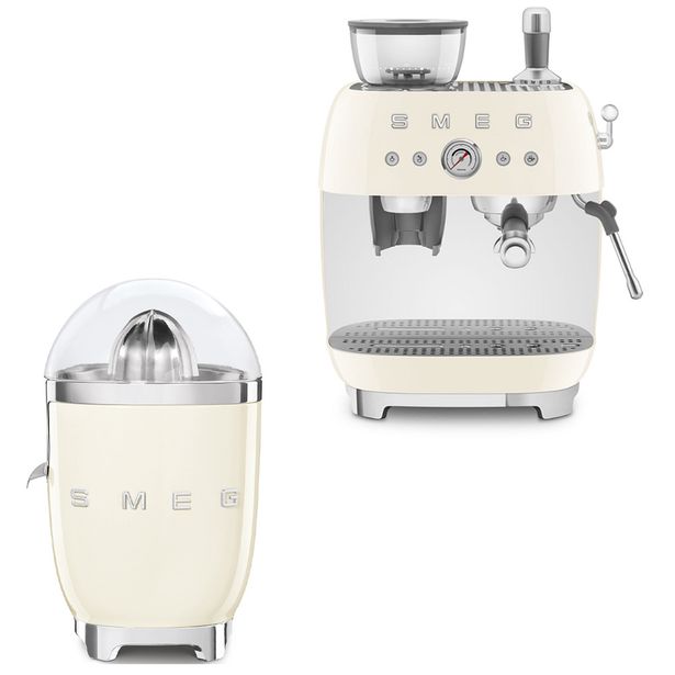 Tuotepaketti Smeg - sitruspuristin ja espressokeitin, beige