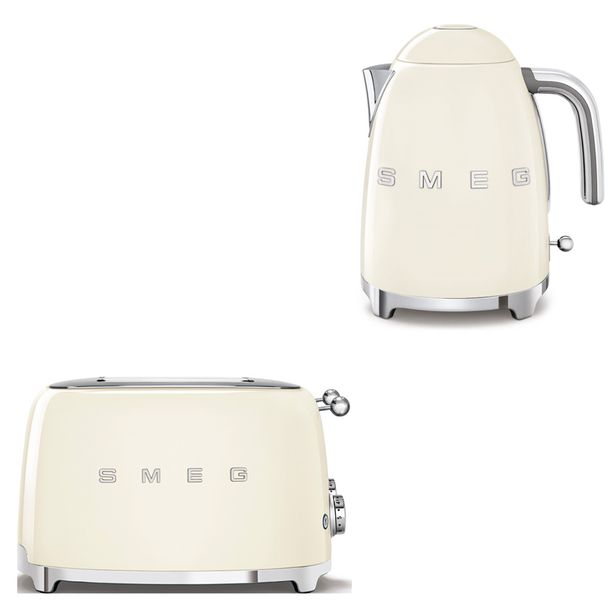 Tuotepaketti Smeg - vedenkeitin KLF03 1,7 l ja leivänpaahdin TSF03, beige