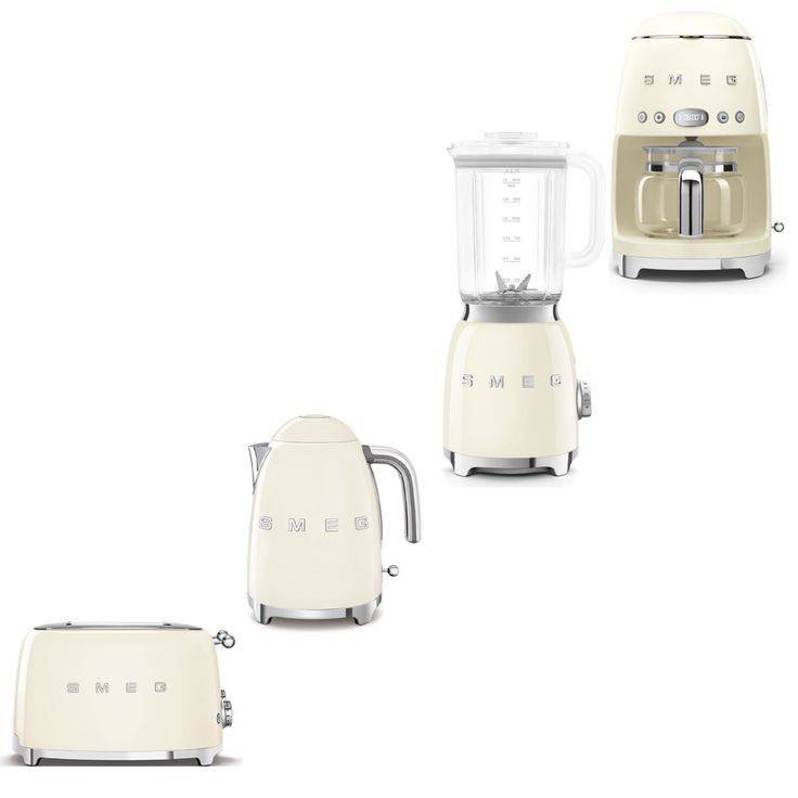 Tuotepaketti Smeg - vedenkeitin KLF03 1,7 l, leivänpaahdin TSF03, kahvinkeitin ja tehosekoitin BLF03, beige