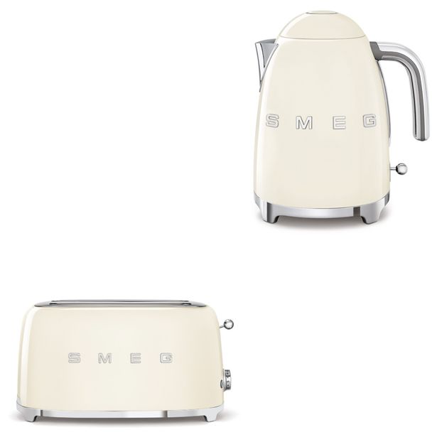 Tuotepaketti Smeg - vedenkeitin KLF03 1,7 l ja leivänpaahdin TSF02, beige