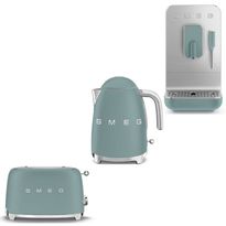 Tuotepaketti Smeg - leivänpaahdin TSF01, vedenkeitin KLF03 1,7 l ja espressokone BCC12