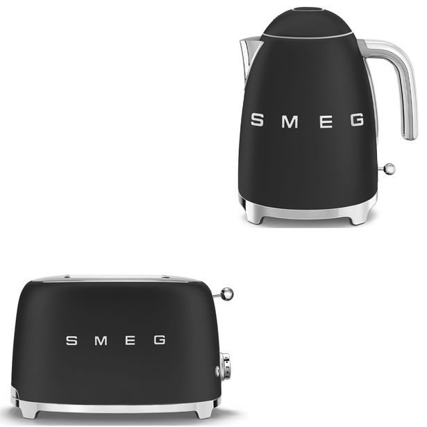 Tuotepaketti Smeg - vedenkeitin KLF03 1,7 l ja leivänpaahdin TSF01, musta