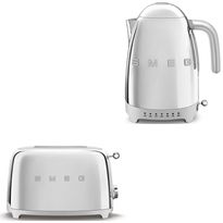 Tuotepaketti Smeg - vedenkeitin KLF04 1,7 l ja leivänpaahdin TSF01, teräs
