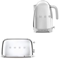 Tuotepaketti Smeg - leivänpaahdin TSF02 ja vedenkeitin KLF04 1,7 l, teräs