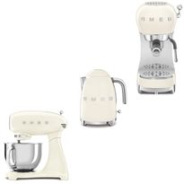 Tuotepaketti Smeg - vedenkeitin KLF03 1,7 l, espressokone ECF02 ja yleiskone SMF03
