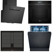 Keittiön kodinkonepaketti Siemens, sis. uuni HB776G3B2S, induktioliesitaso EX675LYV1E, astianpesukone SN65EX22CE ja liesituuletin LI67RB531