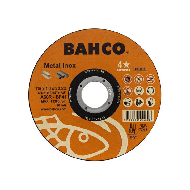 Katkaisulaikka Bahco A46R INOX+Fe T41, 115x1.0x22.23mm