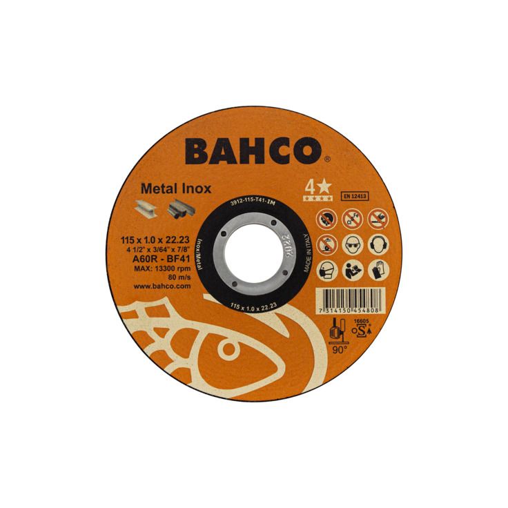 Katkaisulaikka Bahco A46R INOX+Fe T41, 115x1.0x22.23mm