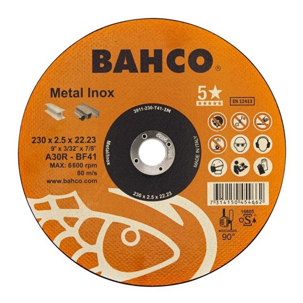 Katkaisulaikka Bahco A46R INOX+Fe T41, 115x1.6x22.23mm