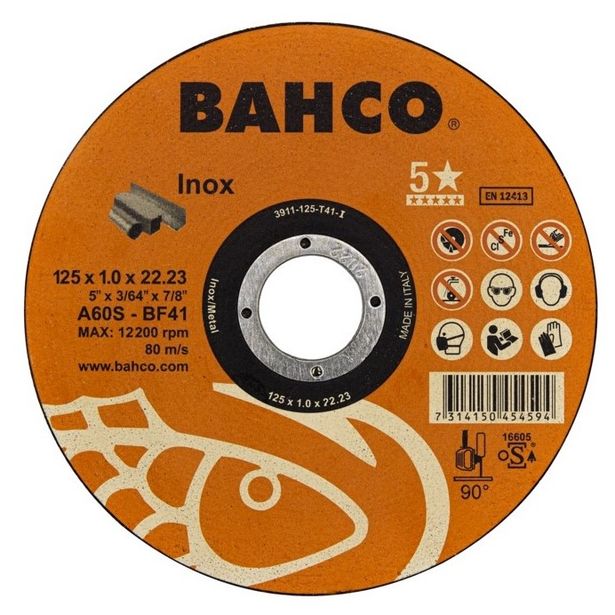 Katkaisulaikka Bahco A60S Inox T41, 125x1.0x22.23mm