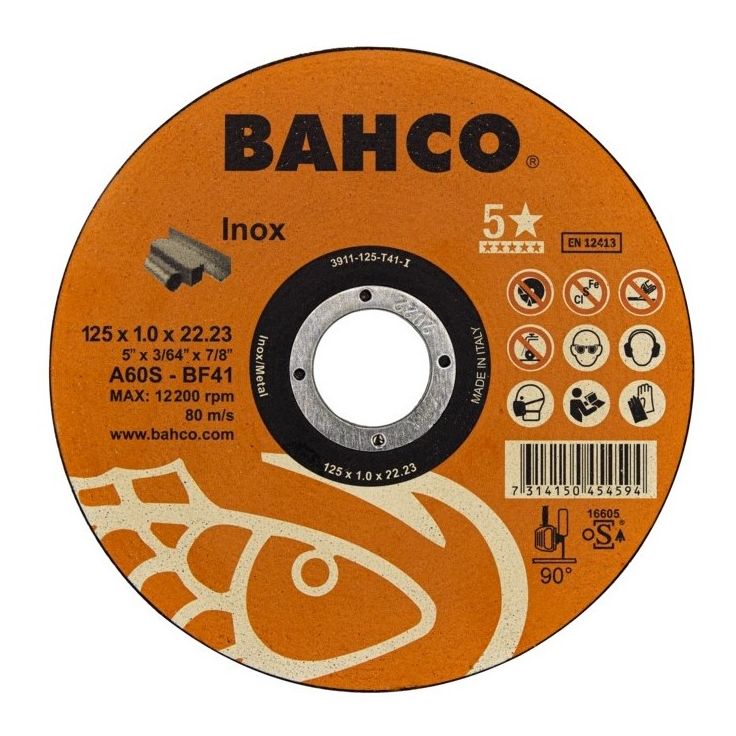 Katkaisulaikka Bahco A60S Inox T41, 125x1.0x22.23mm