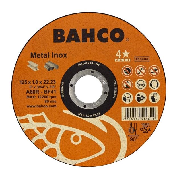 Katkaisulaikka Bahco A60R INOX+Fe T41, 125x1.0x22.23mm