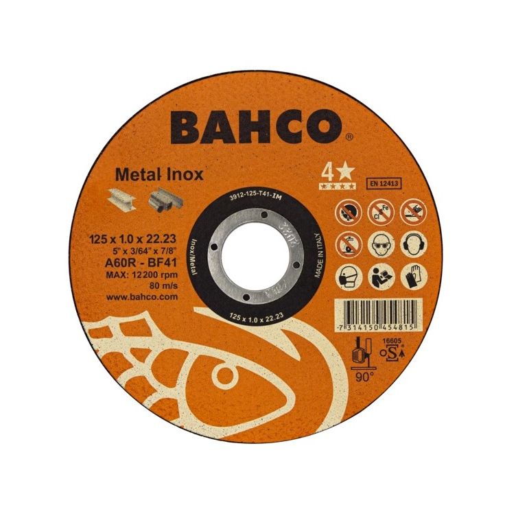 Katkaisulaikka Bahco A60R INOX+Fe T41, 125x1.0x22.23mm