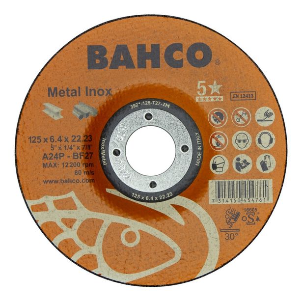 Hiomalaikka Bahco A30S T42, 125x6, 4x22.23mm