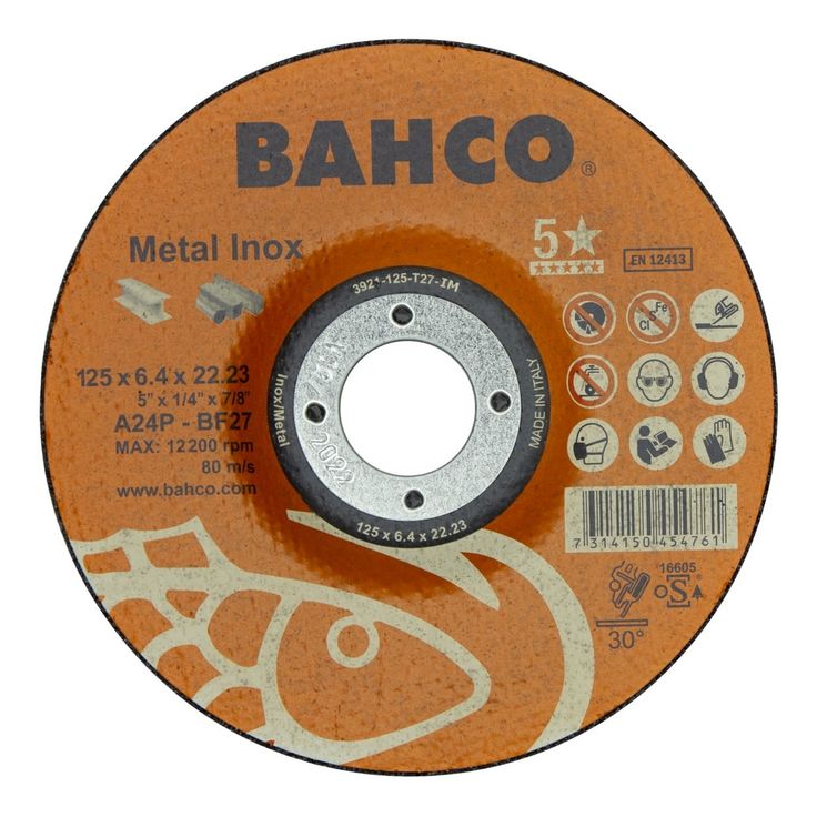 Hiomalaikka Bahco A30S T42, 125x6, 4x22.23mm