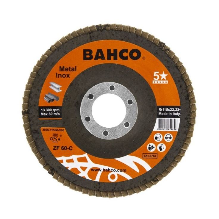 Lamellilaikka Bahco INOX+Fe P80 125 x 22,23mm, kartiomainen