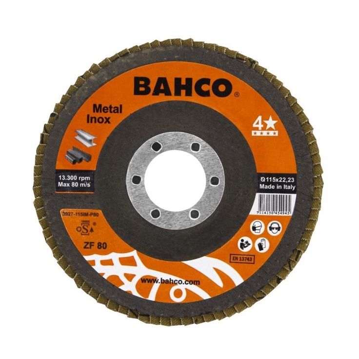 Lamellilaikka Bahco Flat INOX+Fe T42 P80, 125x22.23mm
