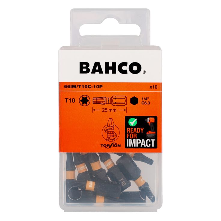 Iskukärkisarja Bahco 66IM TORX T10 25mm, 10kpl