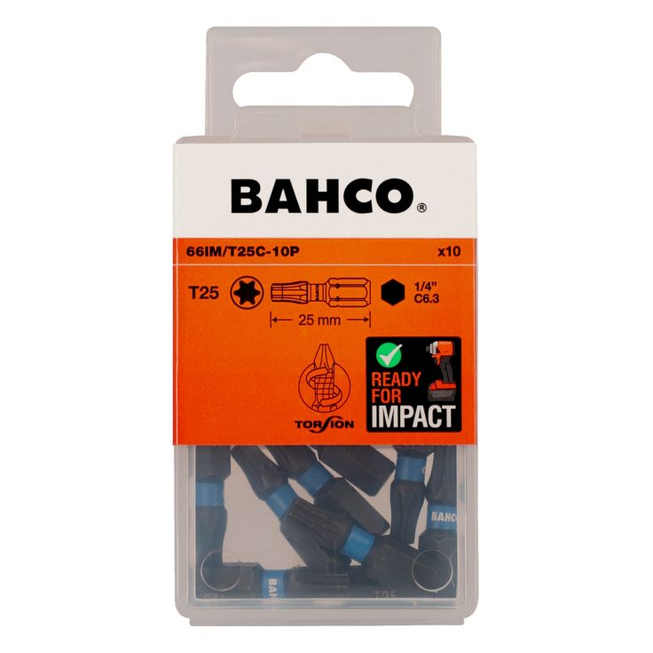 Iskukärkisarja Bahco 66IM TORX T25 25mm, 10kpl