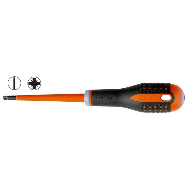 Sähköeristetty ruuvimeisseli Bahco Ergo™ Slim Combi SL6/PZ2, 100mm