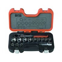 Hylsysarja Bahco S140T, läpimenevä, 10-24mm, 14 osaa