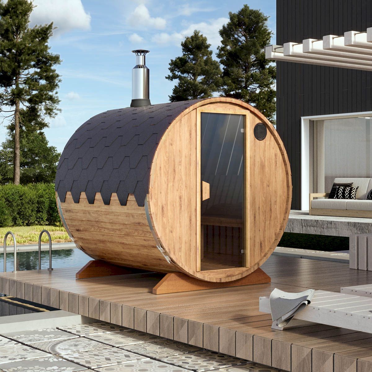 Tynnyrisauna Baltresto, 200x230cm, 4 hlöä