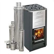 Puukiuas Harvia M3 + kiukaan lämpösuojaseinä, sis. kiuaskivet 20kg