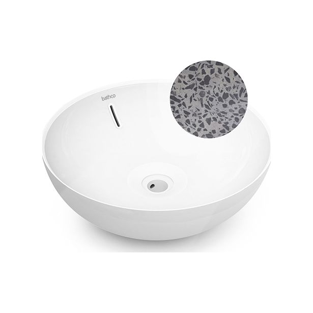 Malja-allas Bathco Villareal Terrazzo, Ø420mm, harmaanmusta
