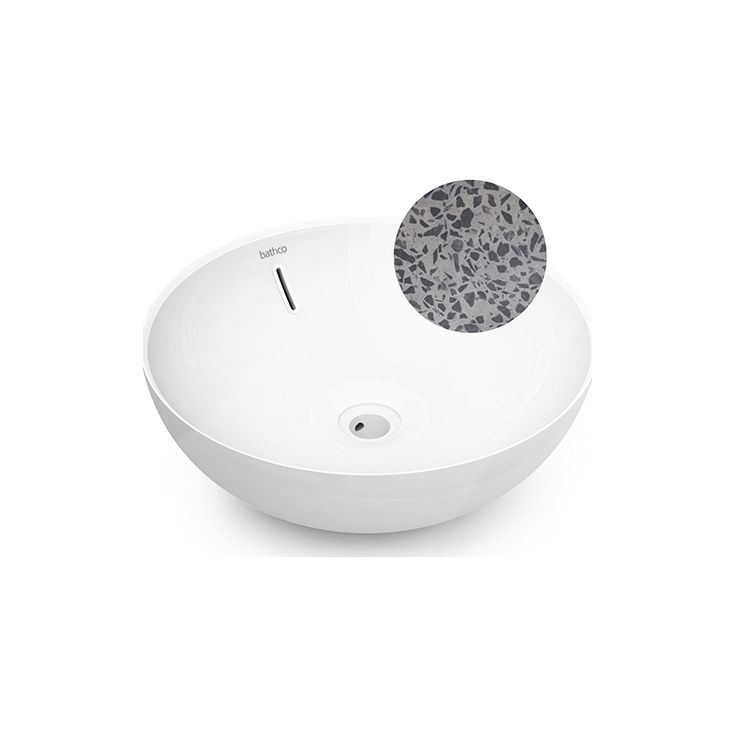 Malja-allas Bathco Villareal Terrazzo, Ø420mm, harmaanmusta