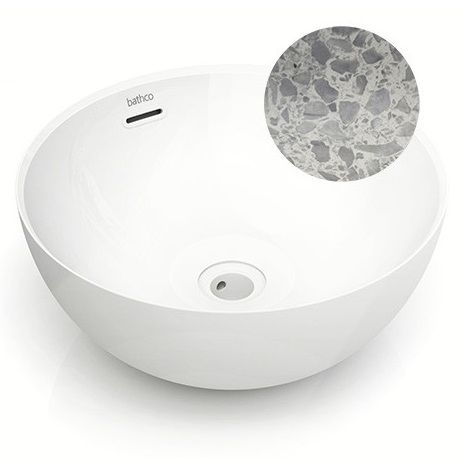 Malja-allas Bathco Bari Terrazzo, Ø370mm, harmaa