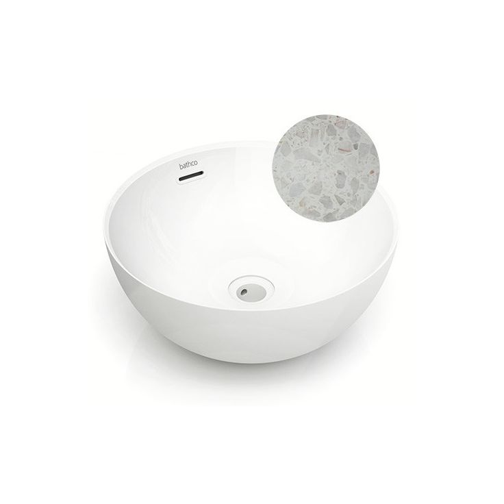 Malja-allas Bathco Bari Terrazzo, Ø370mm, harmaanmusta